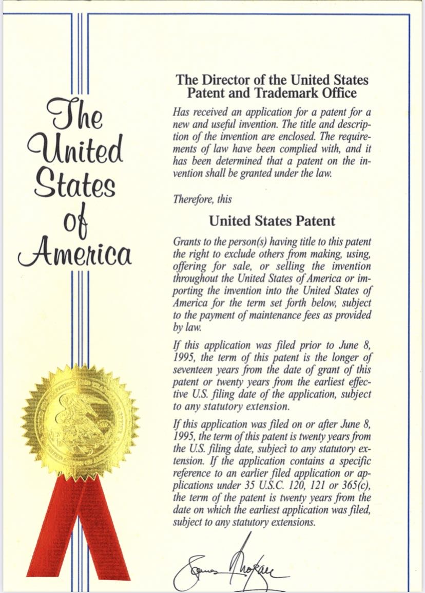 美國專利證書